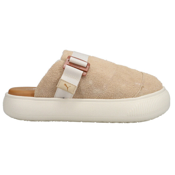 Puma Suede Mayu Slip On Mules Womens Beige Flats Casual 38673002