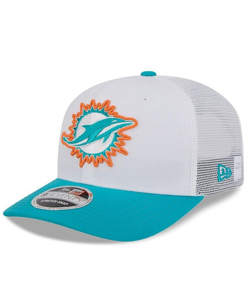Men's White/Aqua Miami Dolphins 2024 NFL Training Camp 9SEVENTY Trucker Hat