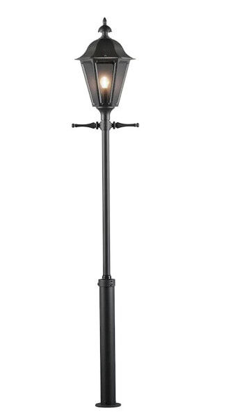 Наземный светодиодный фонарь MeineWunschleuchte Старинная чёрная, высотой 260 см