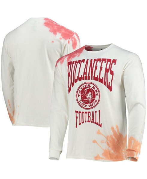 Men's Cream Tampa Bay Buccaneers Tie-Dye Long Sleeve T-shirt