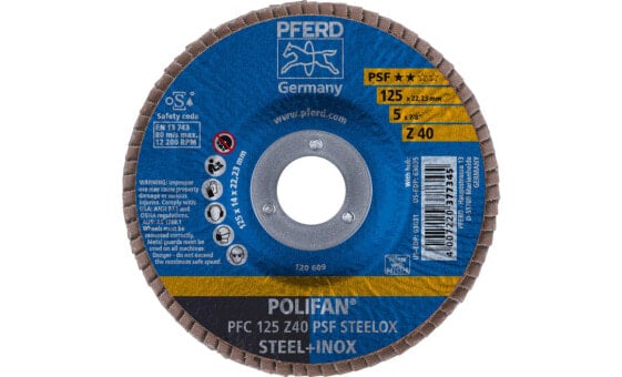 PFERD PFC 125 Z 40 PSF STEELOX - Metal - 12200 RPM - 12.5 cm - 10 pc(s)