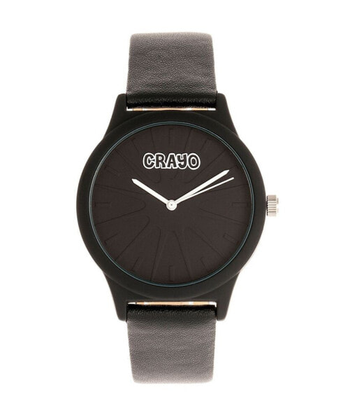 Unisex Splat Black Leatherette Strap Watch 38mm