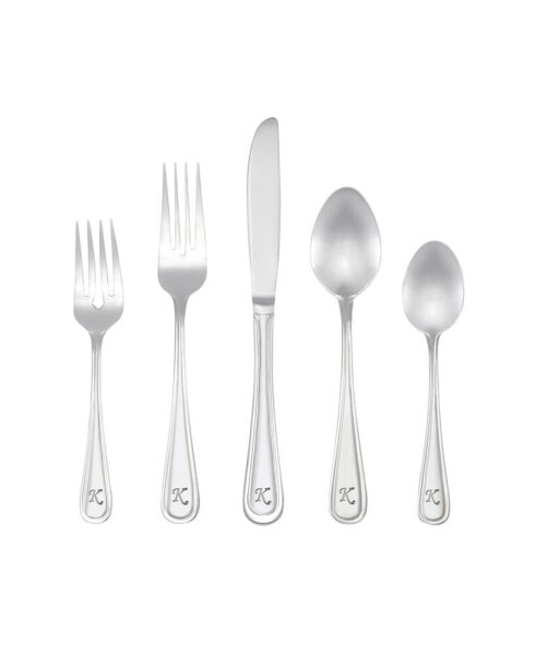 Riverridge Marina 46 Piece Monogrammed Flatware Set - K, Service for 8