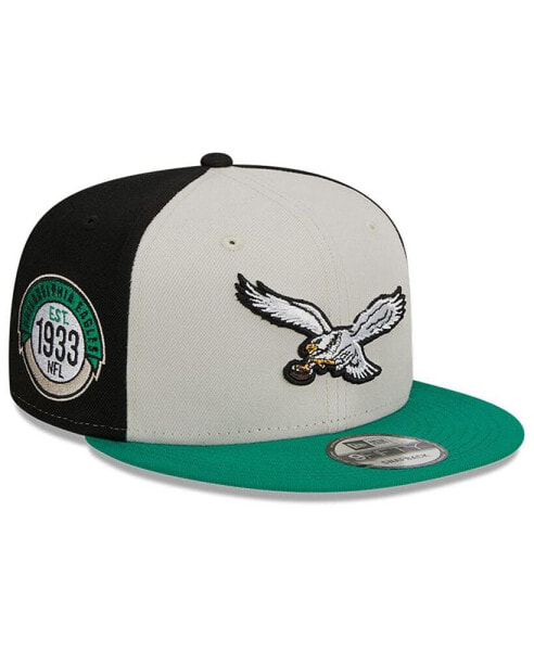 Men's Cream, Kelly Green Philadelphia Eagles 2023 Sideline Historic 9FIFTY Snapback Hat