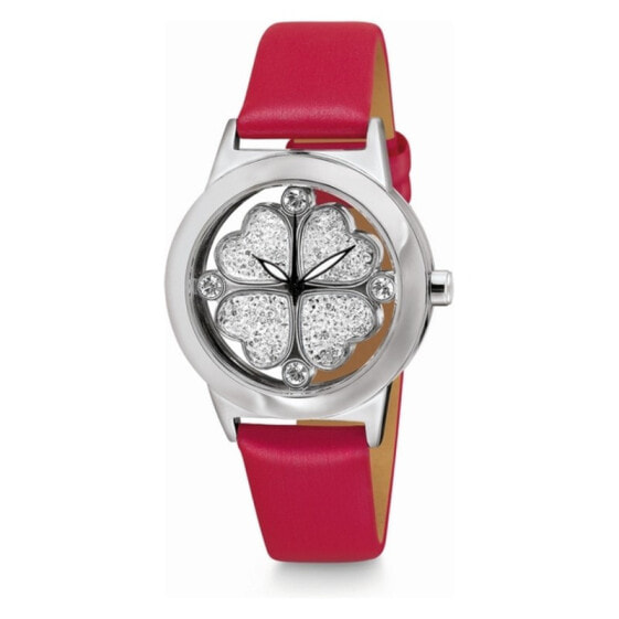 Женские наручные часы с розовым кожаным ремешком Folli Follie WF13T003SSZR ( 32 mm)