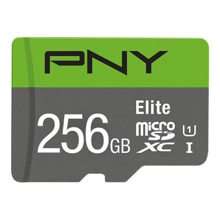 PNY Elite - 256 GB - MicroSDXC - Class 10 - UHS-I - Class 1 (U1) - V10