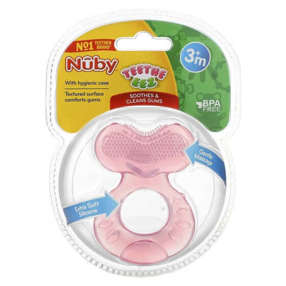 Прорезыватель Nuby Silicone Teethe-eez, 3+ месяцев, розовый, 2 шт.