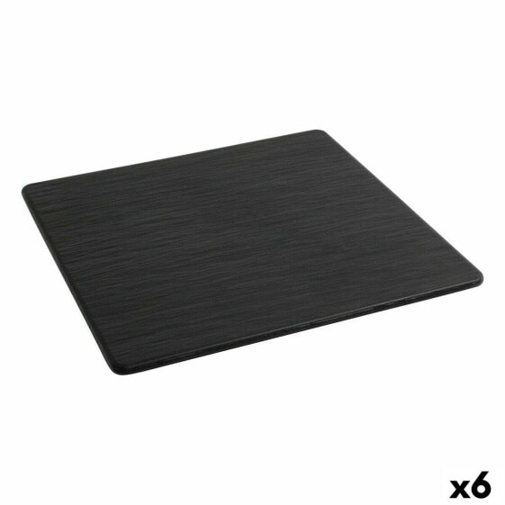 Плоская тарелка Inde Africa Чёрный меламин Квадратный 35 x 35 x 0,7 cm (6 штук)