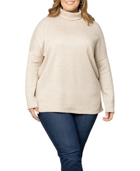 Women's Plus Size Paris Turtleneck Tunic Sweater
