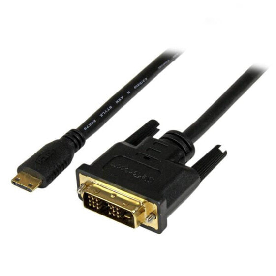 StarTech.com 1m (3.3 ft) Mini HDMI to DVI Cable - DVI-D to HDMI Cable (1920x1200p) - 19 Pin HDMI Mini Male to DVI-D Male - Digital Monitor Cable Adapter M/M - Mini HDMI to DVI Adapter - 1 m - Mini-HDMI - DVI-D - Male - Male - Straight