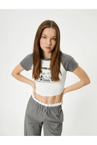 Футболка Koton Crop Tee Color Block