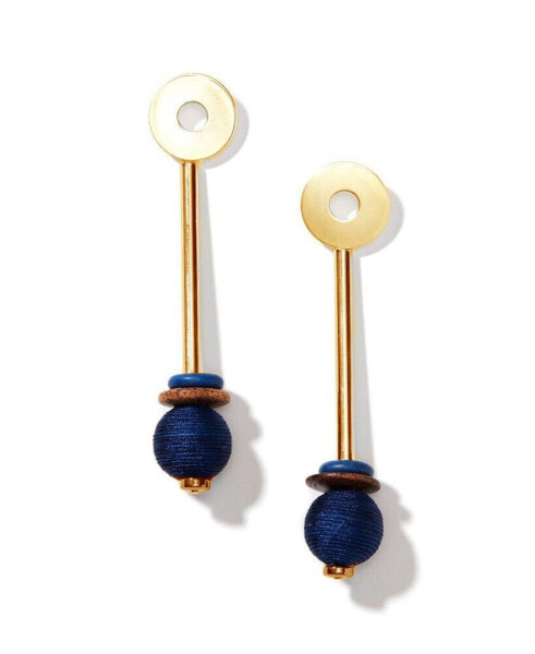 Navy Gemstone Drop Earrings