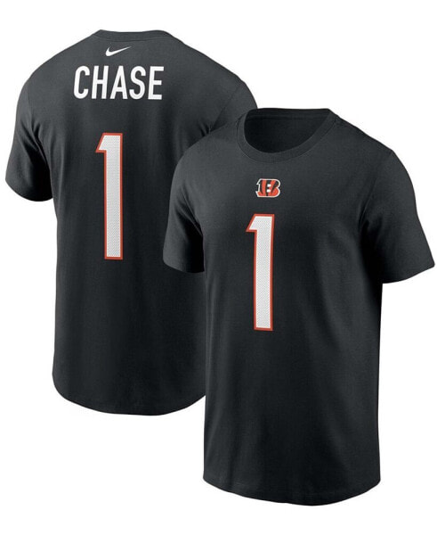 Men's Ja'Marr Chase Black Cincinnati Bengals 2021 NFL Draft First Round Pick Player Name and Number T-shirt