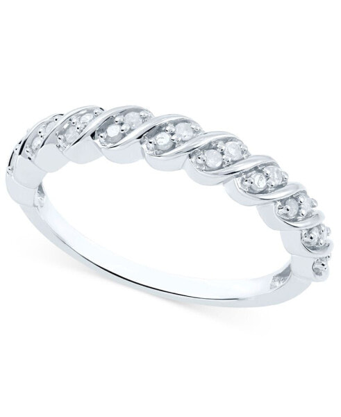 Diamond Diagonal Ring (1/6 ct. t.w.) in Sterling Silver