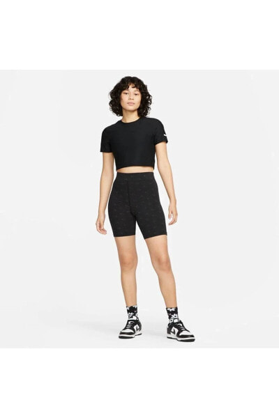 Sportswear Air High-waisted Bike Kadın Siyah Renk Şort