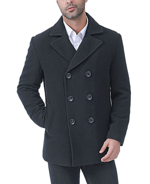 Men Hugh Wool Blend Pea Coat