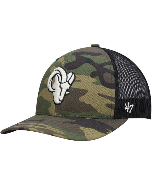 Men's Camo, Black Los Angeles Rams Trucker Adjustable Hat