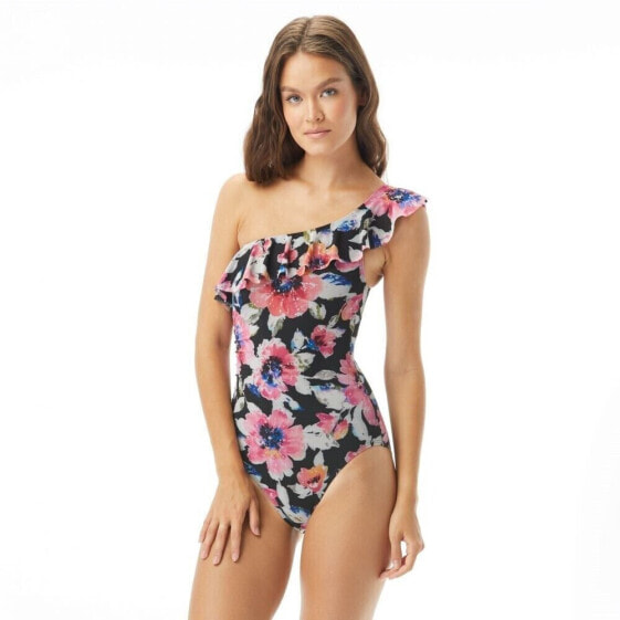 Carmen Marc Valvo Women's 246925 Blooms One Shoulder One-piece Swimsuit Size 12
