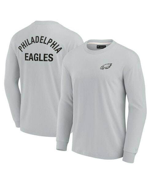 Футболка длинный рукав Fanatics Signature мужская и женская серого цвета Philadelphia Eagles Super Soft