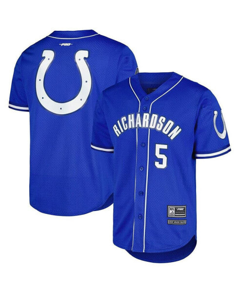 Men's Anthony Richardson Royal Indianapolis Colts Mesh Baseball Button-Up T-shirt
