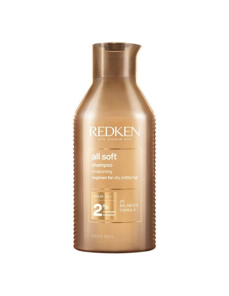 Redken All Soft Shampoo Смягчающий шампунь с аргановым маслом для сухих и жестких волос