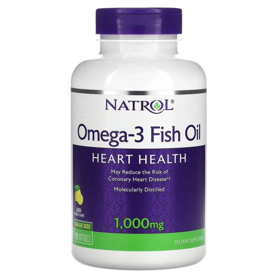 БАД Natrol Omega-3 Рыбий Жир лимон 1,000 мг 150 капсул