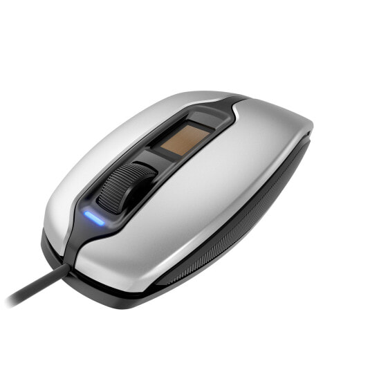 Cherry MC 4900 Corded Fingerprint Mouse - Silver/Black - USB - Ambidextrous - Optical - USB Type-A - 1375 DPI - Black - Silver