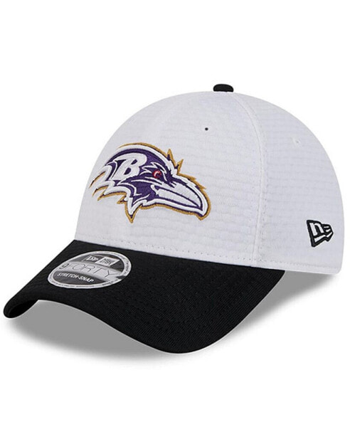 Men's White/Black Baltimore Ravens 2024 NFL Training Camp 9FORTY Adjustable Hat