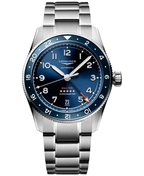 Men's Swiss Automatic Spirit Zulu Time Stainless Steel Bracelet Watch 39mm
