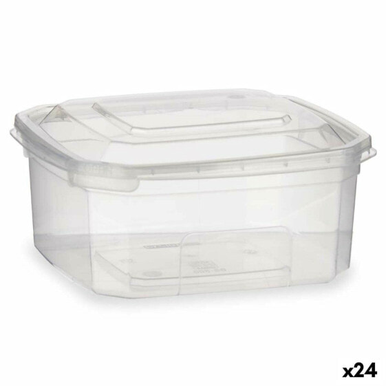 Прямоугольная коробочка для завтрака с крышкой Прозрачный полипропилен 500 ml 12,3 x 6 x 13 cm (24 штук)