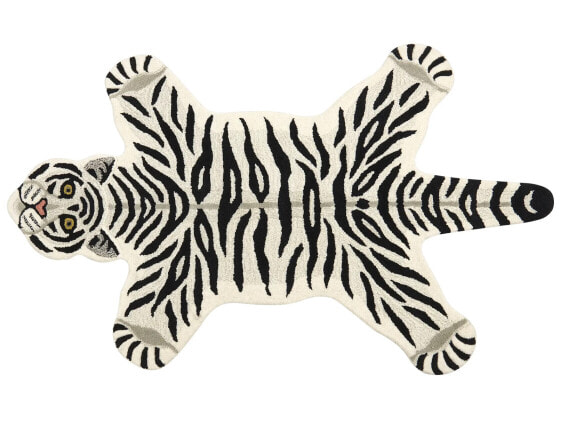 Детский коврик Beliani Teppich SHERE Handgetufteter, gemütlicher Wollteppich im Tiger-Design