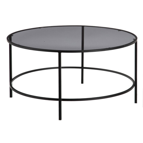 Кофейный столик Чёрный Серый Стеклянный Железо 90 x 90 x 45,5 cm