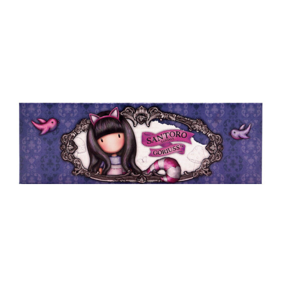 Коробка фиолетовая для ручек Gorjuss Cheshire cat 20.2 x 4 x 7 см