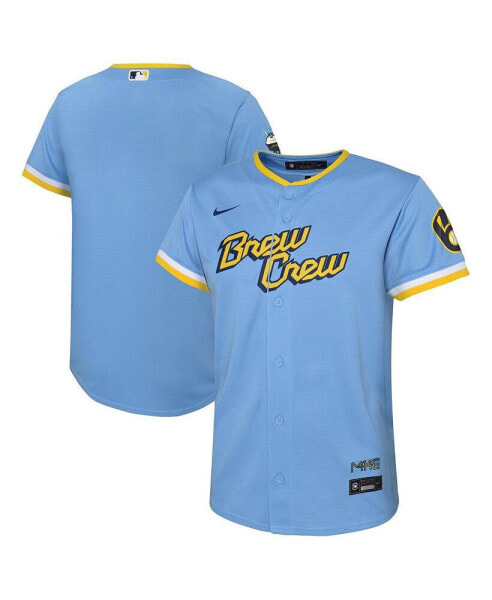 Toddler Boys and Girls Powder Blue Milwaukee Brewers City Connect Replica Team Jersey
