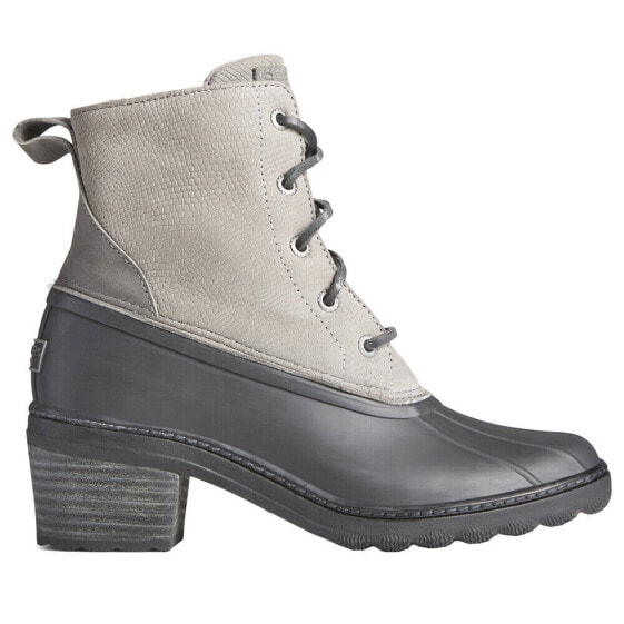 Sperry Saltwater Heels Lace Up Womens Grey Casual Boots STS86777