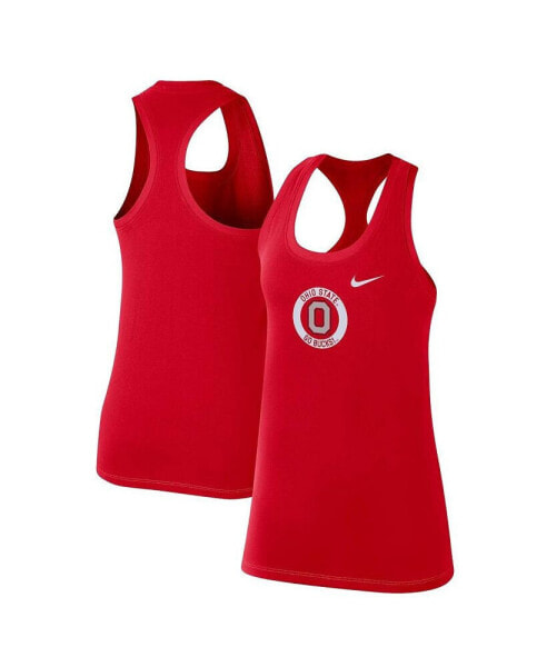 Women's Scarlet Ohio State Buckeyes Modern Circle Racerback Tank Top