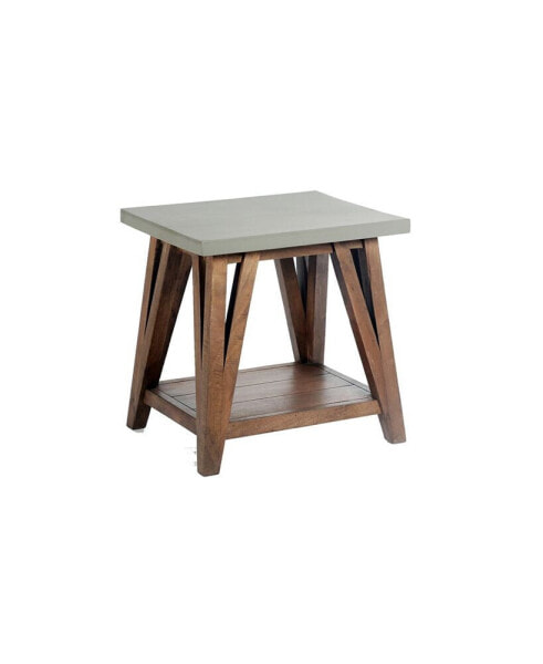 Brookside Cement-Top Wood End Table