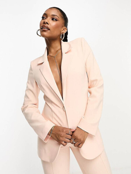 ASOS LUXE suit blazer in light pink