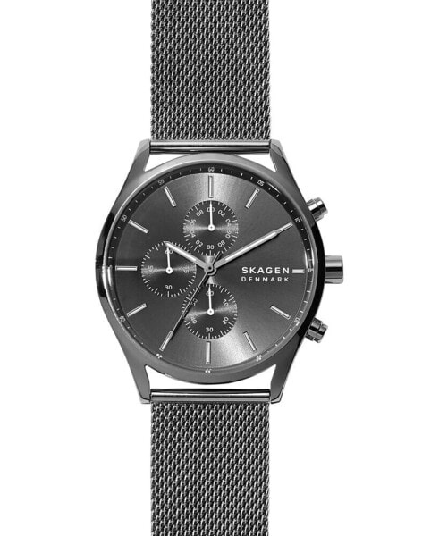 Men's Chronograph Holst Gunmetal Stainless Steel Mesh Bracelet Watch 42mm