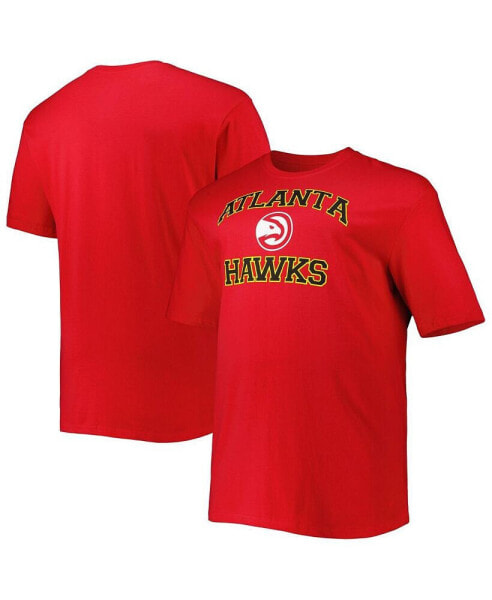 Men's Red Atlanta Hawks Big and Tall Heart and Soul T-shirt