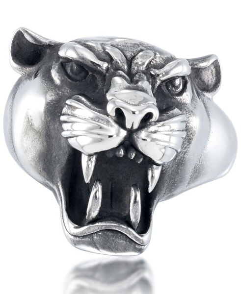 Men's Roaring Big Cat Ring in Stainless Steel