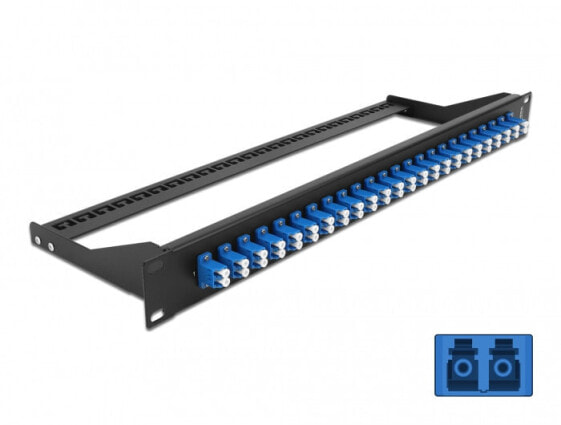 Delock 43386 - Fiber - LC - Black - Blue - Rack mounting - 1U - 482.6 mm
