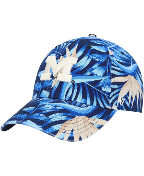 Men's Navy Michigan Wolverines Tropicalia Clean Up Adjustable Hat