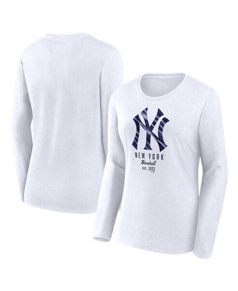 Лонгслив Fanatics New York Yankees White Lady