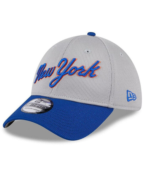 Men's Gray New York Mets 2024 Batting Practice 39THIRTY Flex Hat