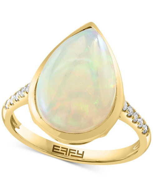 EFFY® Ethiopian Opal (1-3/8 ct. t.w.) & Diamond (1/8 ct. t.w.) Ring in 14k Gold