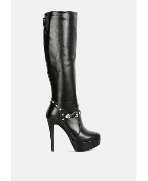 nephele studs embellished stiletto calf boots