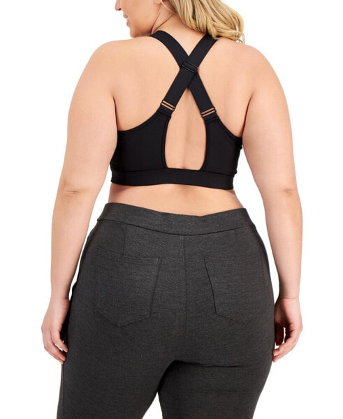 ID Ideology Plus Size High-Impact Zip-Front Sports Bra, Created
