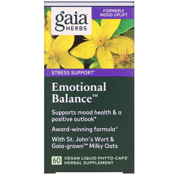 Gaia Herbs, Emotional Balance, 60 веганских капсул Phyto-Cap