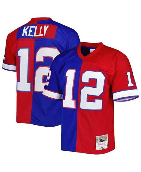 Men's Jim Kelly Royal and Red Buffalo Bills 1990 Split Legacy Replica Jersey